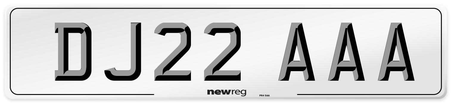 DJ22 AAA Number Plate from New Reg